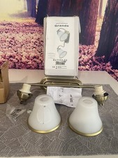 Jugendstil Wandlampe Bad Spiegel in Gold Wandleuchte GRANDO