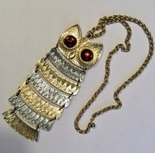 Park Lane Eulen Kette Modeschmuck Vintage 1960/70er Amerika Boho Hippie