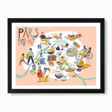 Paris Essen Karte Illustration