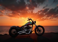 Motorrad Kunstdruck Biker