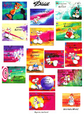 Diddlmaus Aufkleber, Personalisiert " Karina" und 1 Kette L. 34cm (Modeschmuck)