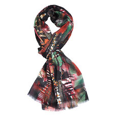 Seide Seidentuch Langschal Schal Halstuch Tuch Damen Farbverlauf Blumen 