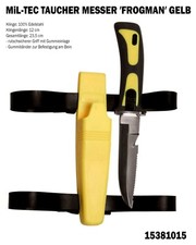 MiL-TEC | TAUCHER MESSER ′FROGMAN′ GELB GUMMI BEINHOLSTER 15381015 DIVER KNIFE
