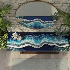 40 Zoll x 15 Zoll Ozeanblau