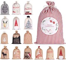 Weihnachtssack Nikolaussack Geschenksack 80 x 50 cm Jute Natur oder Beige Kordel