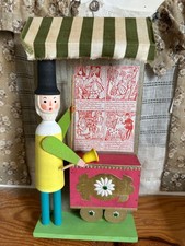 (RB)5025-5478, alte Schausteller Figur mit Wagen, Spielzeug, Deko