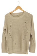 PECKOTT Damen Pullover Gr. 38/M Beige Casual Strickmuster Langarm