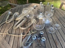 Kronleuchter ?Lüster Reste Kristall,Arme,6 Licht Schalen ,Gestänge Ersatzteile