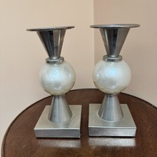 CIMC Paar stilvolle Kerzenständer aus Metall & Glas schwer modernes Design Wohndeko