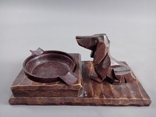 ANTIKER Aschenbecher Holzfigur