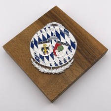 Plakette Städtekampf München-Augsburg auf Postament alt Sammler #13753