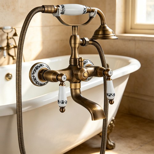 Retro badewannenarmatur mit - retro,