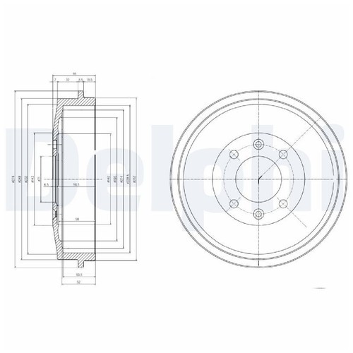 Bremstrommel hinten für - 2x,