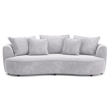Megasofa - grey - Velours - mit Kissen Sofa Wohnlandschaft Couch