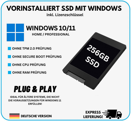 256gb ssd festplatte mit - 256gb,