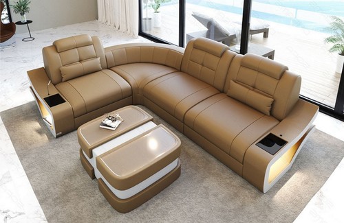 Ecksofa leder sofa ledercouch - leder,