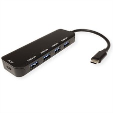 USB 3.2 Gen 1 Hub, 4fach, Typ C Anschlusskabel / Netzteil