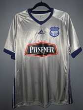 CS Emelec Adidas Herren Trikot 2017 Silber Blau Gr.XL Cerveza Pilsener Ecuador 