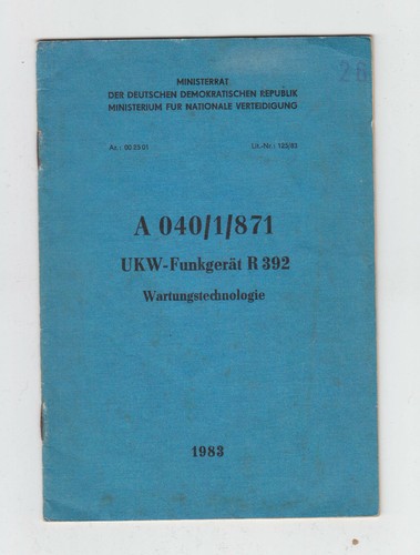 DDR:Dienstvorschrift:UKW-Funkg
