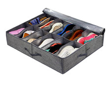 Unterbett Schuhbox 12 Fächer Faltbar Organizer Schublade mit Deckel
