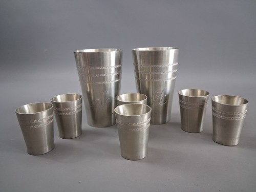 8er set zinn becher initialen - 8er,