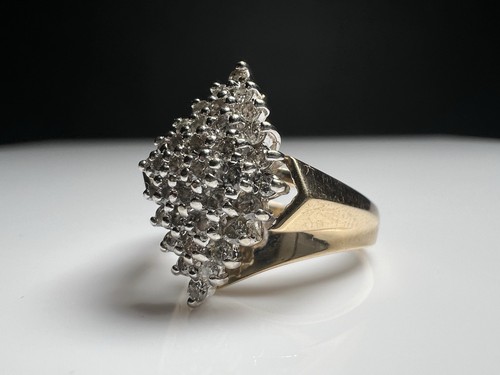 14k gold cluster ring - 14k,