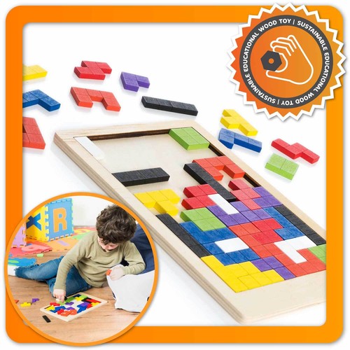 Holzpuzzle tetris bausteine - tetris,