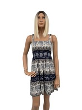 Made in Thailand Kleid weiß grau blau Elefant Größe s / m