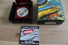 Tuvalu 2013 Yellow-Bellied Sea Snake 1 Unze Silber 1 OZ Coloriert in PP (K3706)