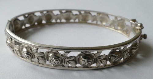Armreif rosendekor 835 silber - armreif,