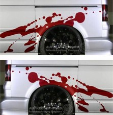 2x Splash Flecken 130cm B81 Seitenaufkleber Autoaufkleber Zombie Blut Tuning dub