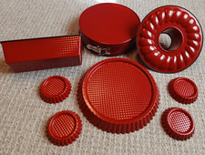 Zenker Backform Set 8-tlg. | Obstform Kastenform Springform Torteletts Rot gebr.