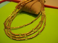 vier reihige PILGRIM Kette Collier vergoldet Halskette