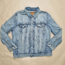 LEVI's Herren Jeansjacke Jeans Jacke Gr. XL Regular Fit Stone-Waschung Blau