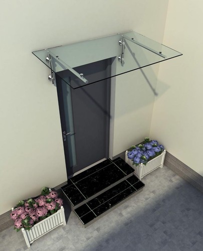 Glasvordach klarglas 140x90cm - glasvordach,