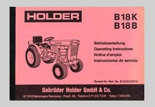 HOLDER B 18 K  B 18 B  Schlepper Betriebsanleitung Original  1977