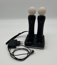 2x Original Sony Playstation Move Motion Controller Schwarz PS3 PS4 Ladestation