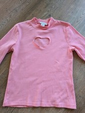 MONKL Shirt  - rose - Rippstruktur - mit Herzausschnitt - Cut out - Gr. XS