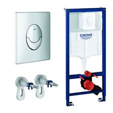 Grohe Spülkasten Vorwandelement WC-Set + Geberit WC +Drückerplatte, Komplett