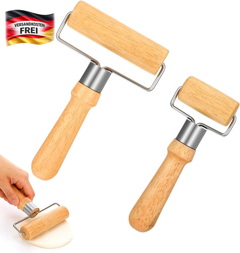 Teigroller holz set - teigroller,