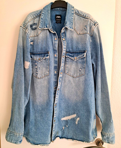 Zara herren denim jeanshemd - herren, denim-jeanshemd