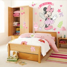 Minnie Mouse Wandtattoo Wandsticker XXL Baby Mädchen Mickey Maus Kinderzimmer