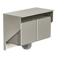 Aufputz Steckdose PIWI für außen IP44 2-fach edelstahl waagerecht