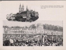 7 Sammelbilder aus Serie über FDJ / SED, Aufbau des Sozialismus in der DDR 1954