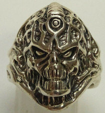 Herrenring Gothic Bikerring Totenkopf Gr. 61 Memento Mori Ring 925 Silber Nr.1