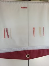 Scheibengardine weiß rot neu 