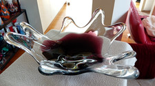 Große schwere Glas Schale - MURANO - dekorativ - Durchmesser 28 cm - 1,2 kg