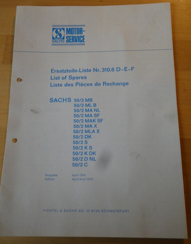 Ersatzteileliste 1974 sachs - ersatzteileliste,