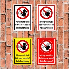 Schild - Privatgrundstück! Betreten verboten! Kein Durchgang! - S00356-034