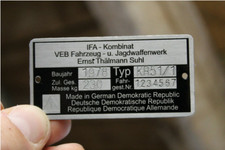 Typenschild für Simson KR51/1